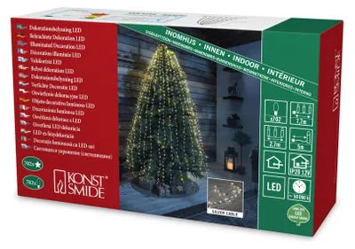 LED-Sterrenlametta, 26 Stränge, 702 warmweiße Dioden, 12 V