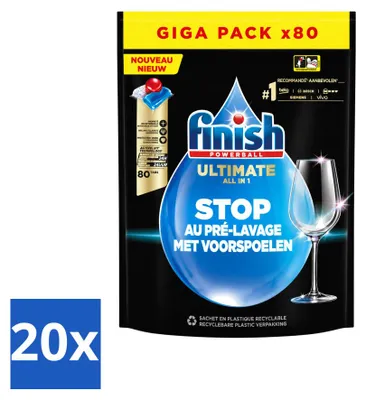 Produktbild von 20 x Finish Ultimate All in One Spülmaschinentabs - Vorteilspackung - 20 Stücke