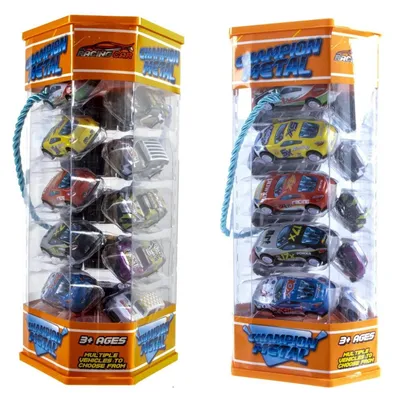 Produktbild von Jono Toys Metall-Rückziehautos im Lagerturm, 15 Autos