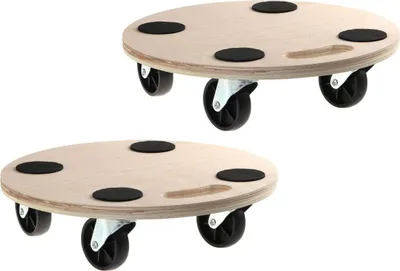 Produktbild von 2 Stück SWV 400060 Blumenroller Rollbrett Möbelroller Transportroller 200kg Rund