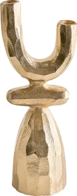 Produktbild von BELIANI Kerzenständer Gold Metall 2-Flammig 33 cm Hoch für Stabkerzen Handgefertigt Modern Tischdeko Accessoire Deko Haushalt & Wohnen