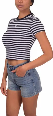 Produktbild von GUESS - Gestreiftes Damen-T-Shirt mit Logo - Größe XS