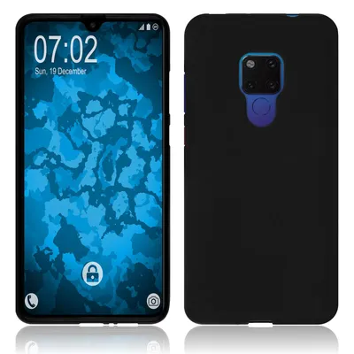 Produktbild von PhoneNatic Case kompatibel mit Huawei Mate 20 - schwarz Silikon Hülle matt Cover