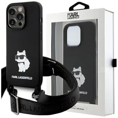 Zdjęcie produktu dla Karl Lagerfeld KLHCP15XSCBSKNK iPhone 15 Pro Max 6.7 hardcase czarny/black Crossbody Silicone Ikonik