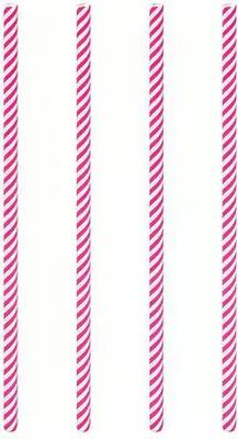 Produktbild von 200x Trinkhalme aus Papier pink gestreift Ø6mm 21cm