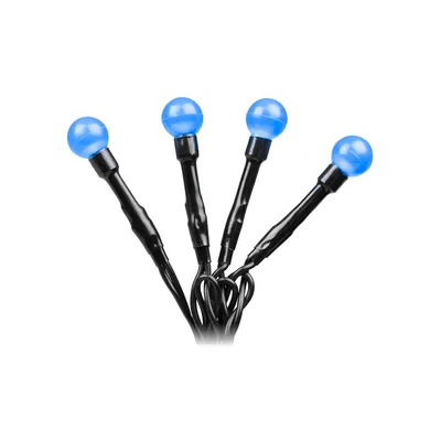 Immagine prodotto di Konstsmide - Globelichterkette a LED, diodi rotondi, 80 diodi blu, trasformatore per esterni da 24 V, cavo nero ; 3691-407