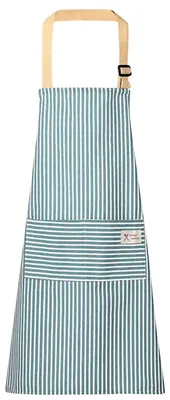 Produktbild von Gestreifter Wasserdichter Schürze Mit Extra Großer Tasche, Verstellbarem Träger, Für Küche Und Garten