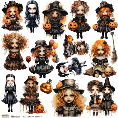 Produktbild von AUFKLEBER - ScrapLove - Halloween Girls 1