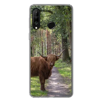 Produktbild von MuchoWow® Handyhülle Schutzhülle Hülle für Huawei P30 Lite Schottischer Highlander - Kröte - Baum Silikon Softcase Handy Hülle - Handyhülle