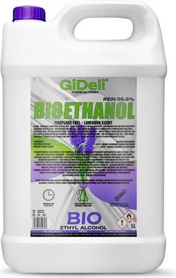 Produktbild von Bioethanol Lavendelduft 96,6% 5L für Kamin Universal Rauchfrei Rußfrei GiDeli