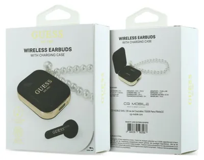 Obrázok produktu pre Bezdrôtové slúchadlá Guess Pearl Strap TWS – čierne