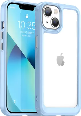 Obrázek produktu pro Pouzdro pro iPhone 14 průhledné, nárazuvzdorné TPU silikonové ochranné pouzdro modré