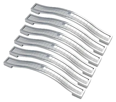 Produktbild von 6 Stück Glänzende Schrankgriffe aus Kristallglas für Küchen- und Kleiderschränke 128mm