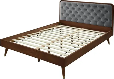 Zdjęcie produktu dla Łóżko CASSIDY 140x200 szare/orzech
