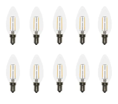Image de 10x LED Filament Bougie 2W = 25W transparent E14 230lm