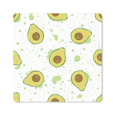 Produktbild von MuchoWow® Mauspad Mousepad Avocado - Muster - Grün 20x20 cm - Mousepads - Maus Mat - Pad - Mausunterlage - Desk Mat - Bureauartikeln