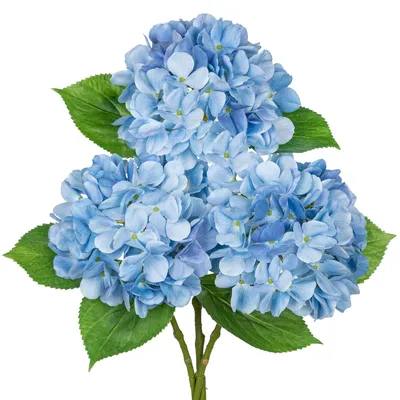 Image de Fleurs artificielles de hortensia - Lot de 3 fleurs en soie pour compositions florales - Décoration pour la maison et les événements
