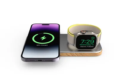 Immagine prodotto di Caricatore wireless magnetico Cubenest 2in1 compatibile con la tecnologia MagSafe - Ricarica rapida compatibile con Apple Watch 7-9 e Ultra 1-2