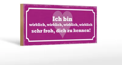 Produktbild von Holzschild Spruch 27x10cm bin wirklich froh dich zu kennen