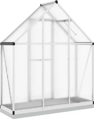 Produktbild von vidaXL Gewächshaus mit Fundamentrahmen Silbern 169x58x202cm Aluminimum