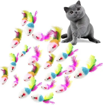 Produktbild von Interaktives Katzenspielzeug 20 Stück Fellmaus Set für Katzen
