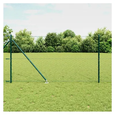 Produktbild von Zaunpfosten Grün 50 x 1,4 m (50 mm Maschenweite) aus Stahl und PVC für Gartenzaun, Hundezaun, Weidezaun, Hühnerzaun und Gartennetz mit Stachelankerfixierung