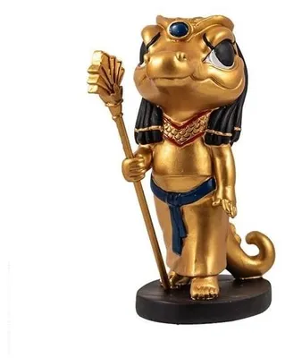 Sobek Kinderfigur aus Harz, handbemalt, gold, 6x3x15 cm