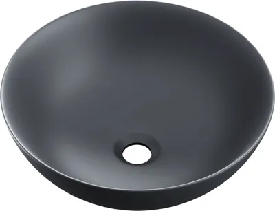 Zdjęcie produktu dla Nowoczesna umywalka nablatowa Luqa 40 cm, matowy grafit, okrągły design - idealna do stylowych łazienek
