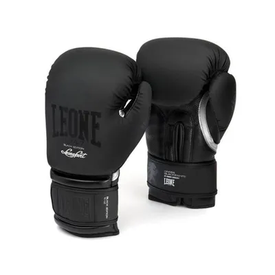 A pair of black boxing gloves on a white background.