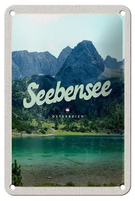 Produktbild von Blechschild Reise 12x18cm Seebensee Österreich Wälder Natur See Schild