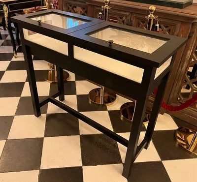 Landhausstil Ladenvitrine Schaukasten Schwarz Weiß