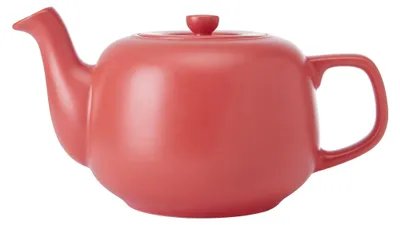 Teekanne 1,2 l, rot, Steinzeug, tropffreier Ausgießer, spülmaschinenfest