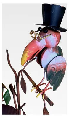 Produktbild von Vogeltränke mit Vogel auf Ast und Gartenstab