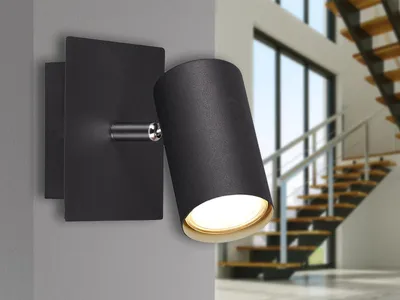 Produktbild von Trio Leuchten Wandspot Marley 802400132, Metall Schwarz matt, Wandspot 1-flammig