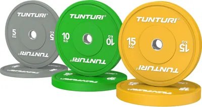 Produktbild von Tunturi Platinum Bumperplatten – Hantelscheiben Set – 60 kg
