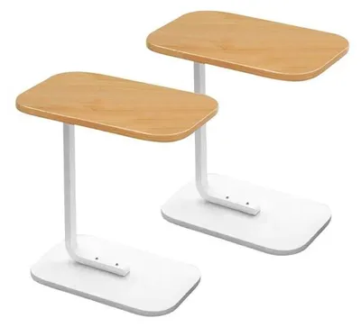 Produktbild von 2er Set Tragbarer 1,73kg Couchtisch, Multifunktionaler Wohnzimmertisch, Moderner Beistelltisch - D2ESKICA Weiß