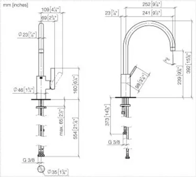 Obrázek produktu pro Dornbracht 33836875-06 EHM pro splachovací/profesionální sprchu TARA ULTRA