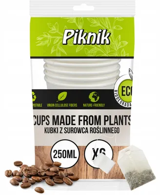 Productafbeelding van Rietbekers 250 ml, milieuvriendelijk, zonder plastic, 6 stuks. Kuchcik 4118