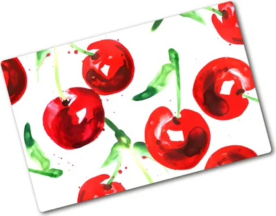 Produktbild von Tulup Glas Herdabdeckplatte - 80x52 cm - Glaskeramikkochfeld-Abdeckung Spritzschutz Glasabdeckplatte - Einteilig - Essen & Getränke - Kirschen - Rot