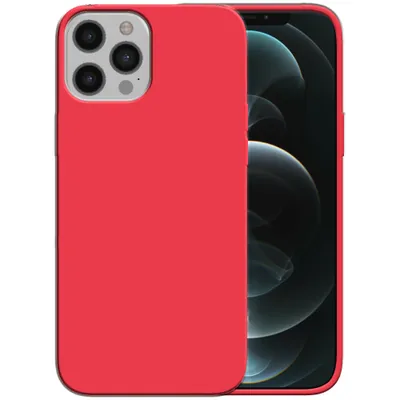 Produktbild von Smartphonica Silikonhülle für iPhone 12 Pro Max Hülle mit weicher Innenseite - Rot