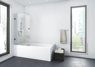 Produktbild von Badewannenfaltwand Marwell  1-flg. 80 x 140 cm, Badewannenfaltwand Badewanne, Duschwand für Badewanne, Badewannenaufsatz mit klarglas