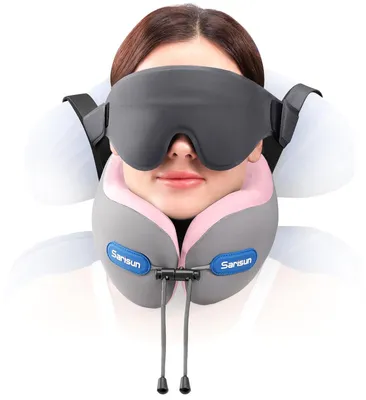 Zdjęcie produktu dla Poduszka podróżna na szyję - Samolot - 3D maska do spania - Pokrowiec