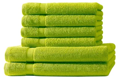 Produktbild von 6 tlg. Handtuch Set - Apfel Grün - 500g/m² - 2 Duschtuch 4 Handtuch - 100% Baumwolle