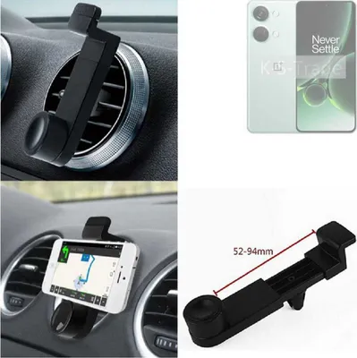 Produktbild von K-S-Trade Lüftungshalterung kompatibel mit OnePlus Nord 3 5G KFZ-Halterung Autohalterung Handy-halterung Lüftungsgitter Lüftungsschlitze Schwarz
