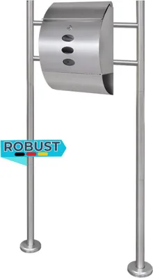 Produktbild von Briefkasten JURD aus Edelstahl mit Ständer 30x12x40 cm | Postkasten Nachrichtenkasten für Briefe und Zeitungen