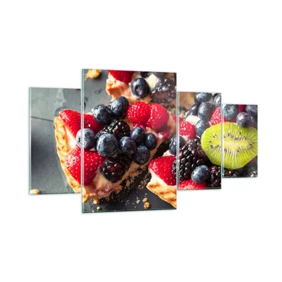 Produktbild von Bilder auf glas - Kuchen Dessert Obst Erdbeere - 160x90cm - Glasbilder - Wandbilder - Kunstdruck - zum Aufhängen bereit - Wanddekoration aus Glas - Glas Bilder - Wandbild auf Glas - GDL160x90-2871