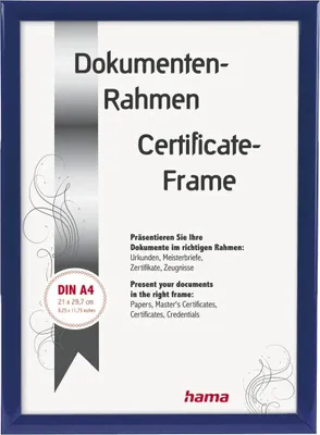 Obrázok produktu pre Hama 66691 Plastový rám Madrid 21 x 29,7 cm (DIN A4), modrý
