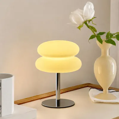 Produktbild von Nachttischlampen, LED Tischlampe, USB-Stecker, Dimmbare kuppelförmige Tischleuchte, 3 Lichtfarben Schreibtischlampe, Dekotischlampe Weiß