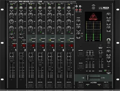 A professional studio shot of a Behringer DJ mixer.