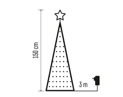 Obrázok produktu pre LED vianočný stromček so svetelnou reťazou a hviezdou, 1,5 m, vnútorný